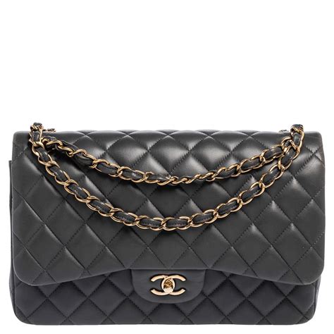 chanel single flap grey jumbo|Chanel single flap vs double.